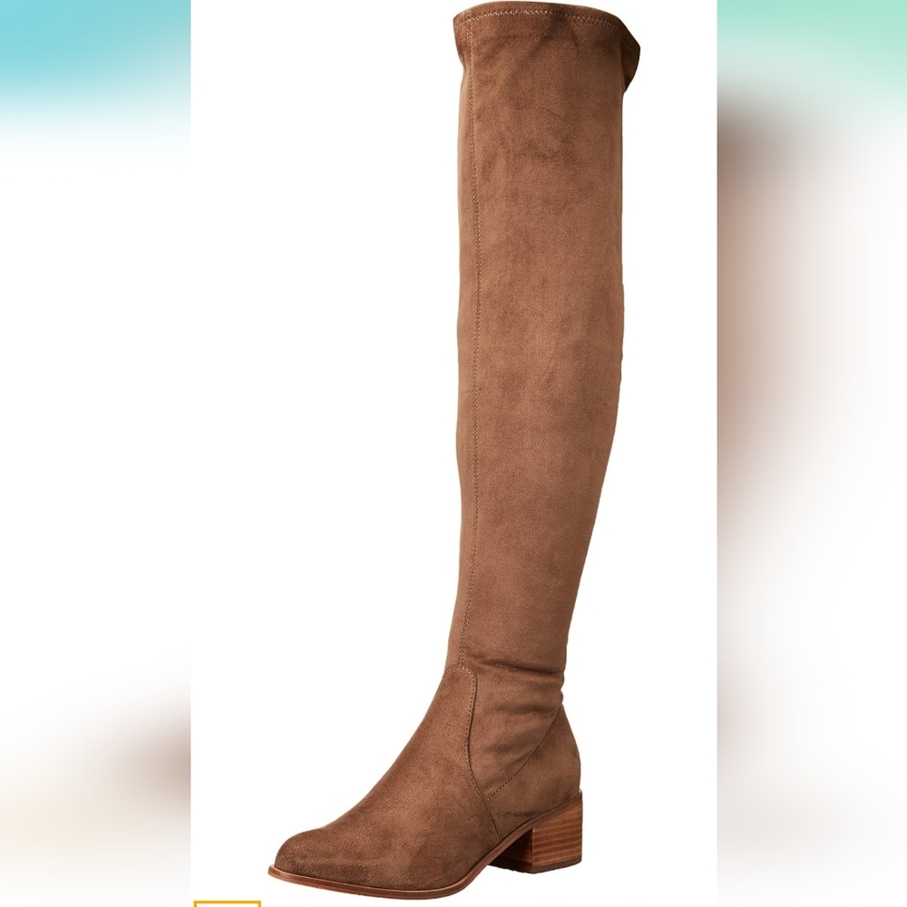 Steve Madden Sadie Vegan Over the Knee Boots Light Taupe Brown 5.5
